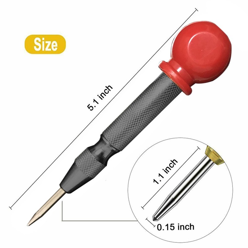 2PCs Automatic Center Punch Strikes Surface Hammer Spring Loaded Window Breaker gallery