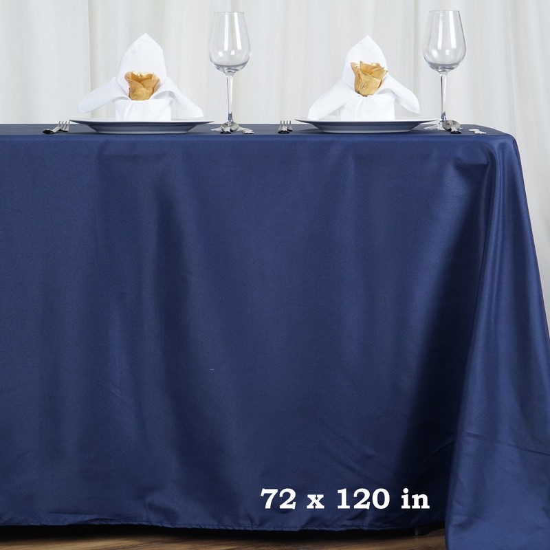 NAVY BLUE 72x120 RECTANGLE POLYESTER TABLECLOTH Wedding Party Catering Linen gallery