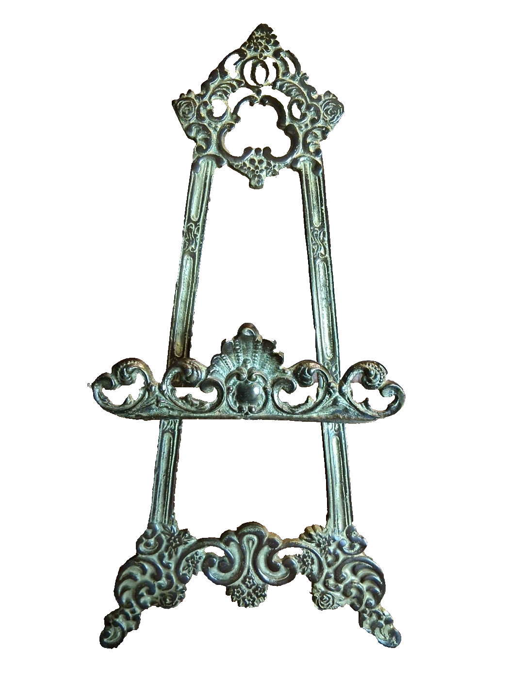 Victorian Style Ornate Cast Brass Display Easel 15" gallery