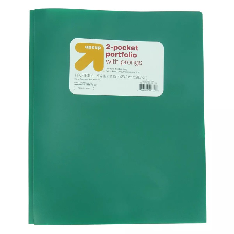2 Pocket Plastic Folder with Prongs up&up $$$BUY MORE&SAVE$$$ 10 or 5 each order gallery