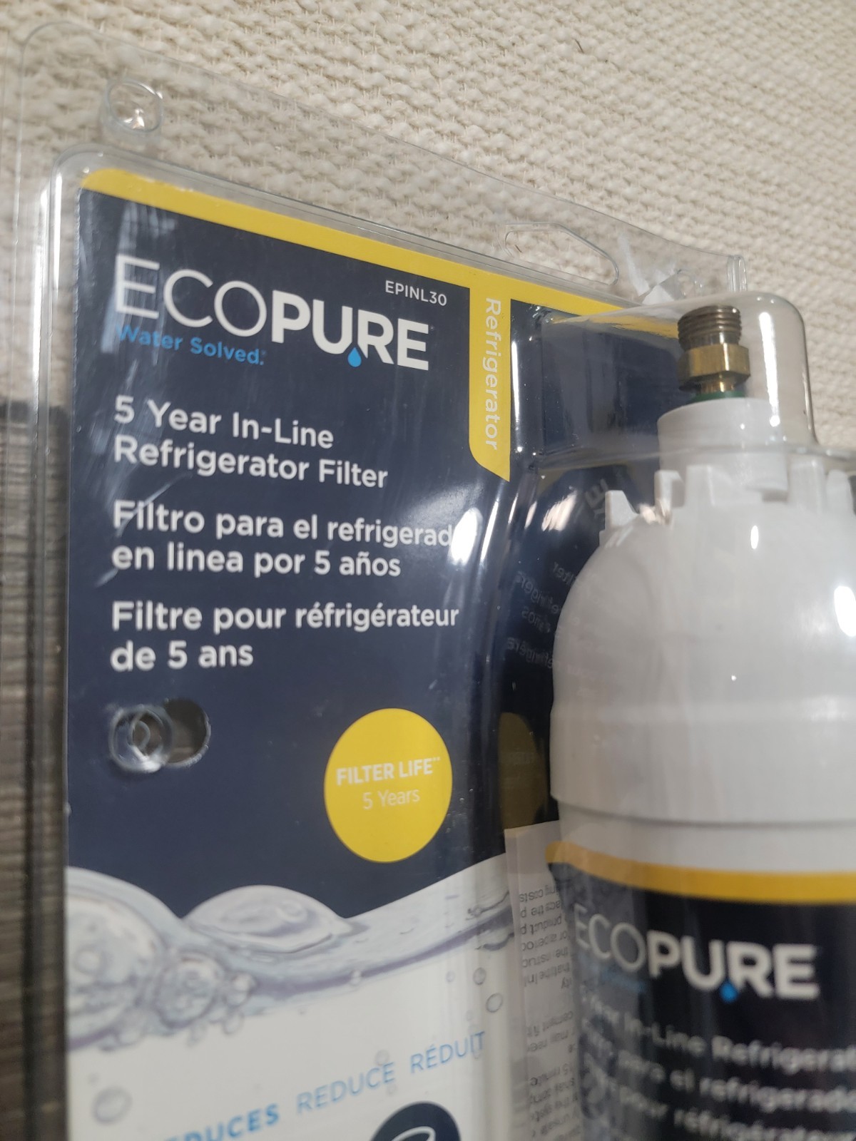 EcoPure EPINL30 5 Year in-Line Refrigerator Filter gallery