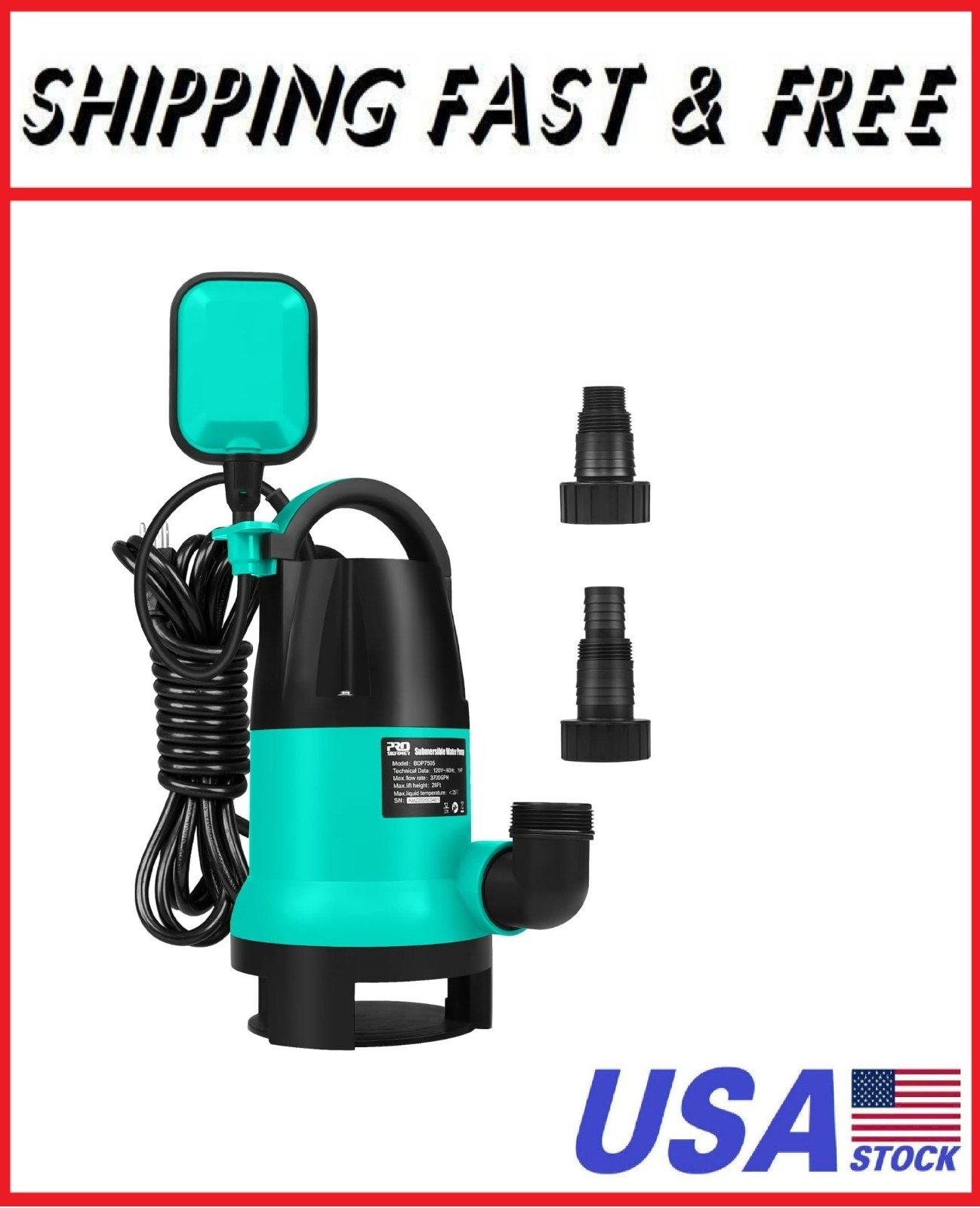 Sump Pump, Prostormer 1HP 3700GPH Submersible Clean/Dirty Water Pump gallery