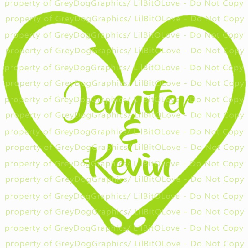 Custom Fish Hook Heart Personalized with Couple's Names Vinyl Decal Sticker gallery