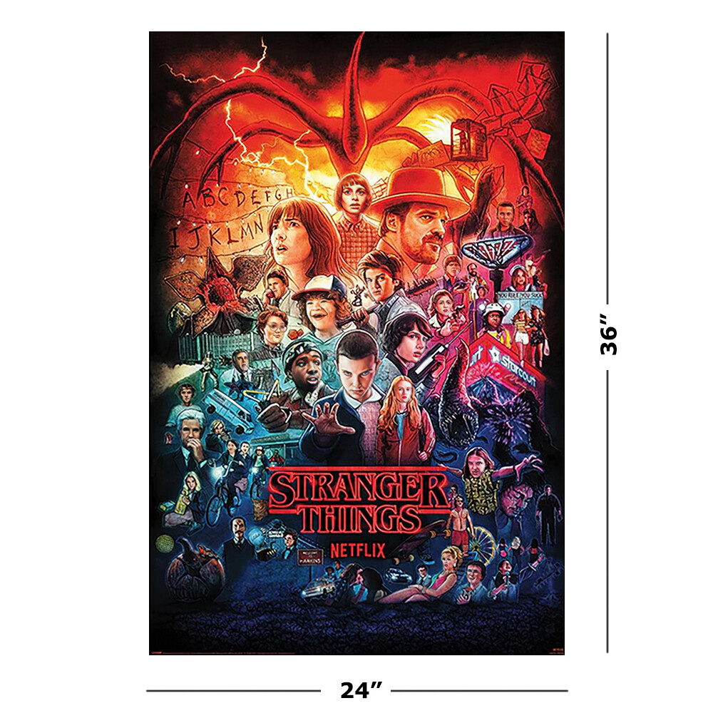 Stranger Things 1, 2, 3 & 4 - TV Show Poster (Poster Montage) (Size: 24" x 36") gallery