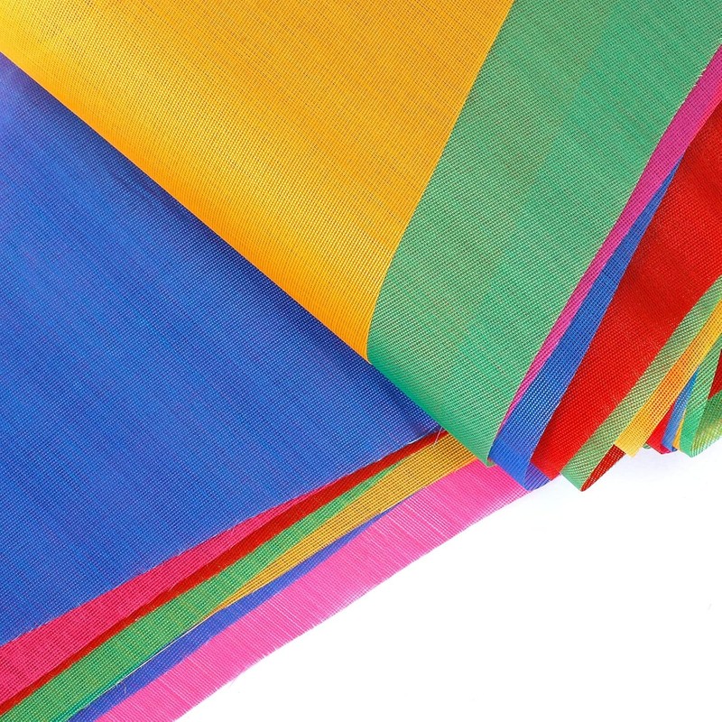 Multi Color Pennant Banners String Flags Triangle, Party Decor Nylon 375 ft Rope gallery