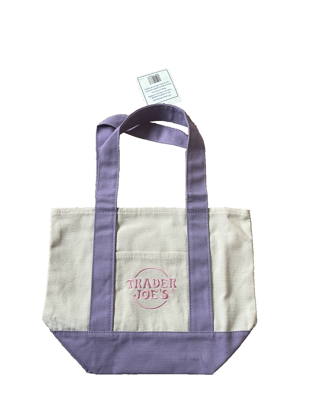 NEW Trader Joe's Mini Tote shopping Bag Pastel - Lavender gallery