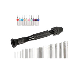 59 Pcs Precision Pin Vise Tools Mini Micro Hand Twist Drill Bits Set Rotary Kit