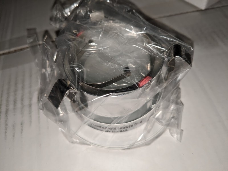3" in Round Line/Low Voltage White Shower Trim- With Frosted Glass (6 Pack) gallery