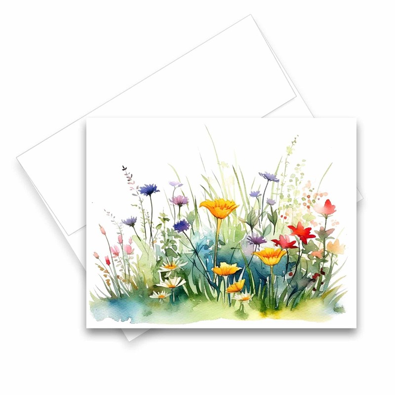 12 Assorted All Occasion Notecards Blank with Envelopes - WILDFLOWERS ( 2 of ea gallery