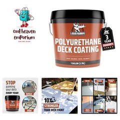 Textured Polyurethane Deck Coating – 10X Stronger Than Paint, Waterproof Sola…