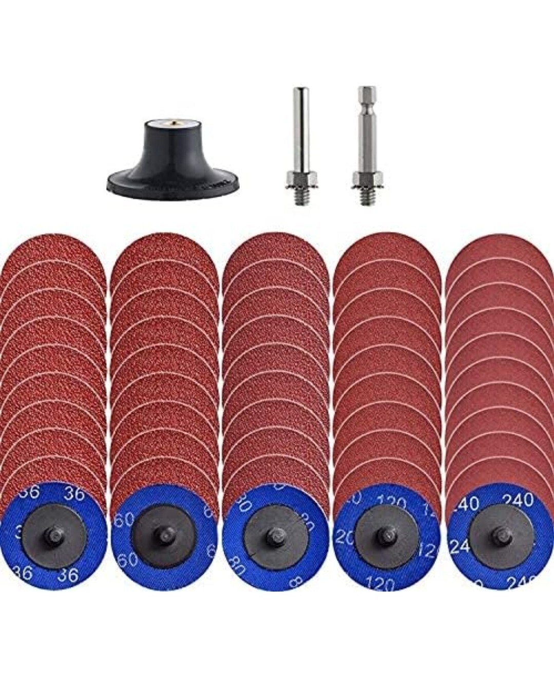 NYXCL Miroku 50Pcs Mix Sanding Discs Set 2 inch Quick Change with 1/4" Holder gallery