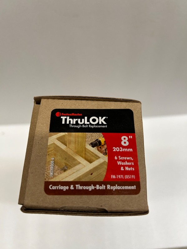 6 BOXES (36 SETS) FASTEN-MASTER ThruLOK 8" SCREW BOLT FASTENING SYSTEM gallery