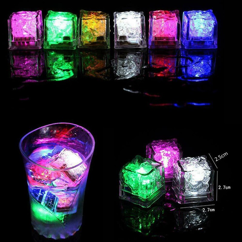 Light Up Ice Cubes 12Pcs Multi Color Led Ice Cubes for Drinks Cocktails Reusable gallery
