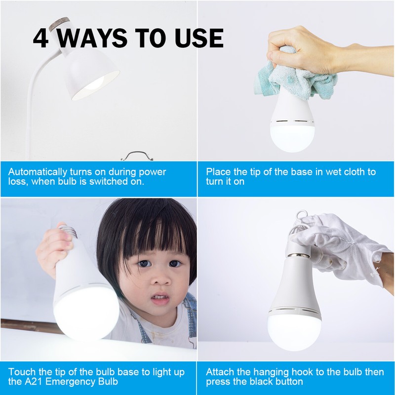 9W(60W) Led Bulb Rechargeable LED Light Bulbs with Battery backup Emergency gallery
