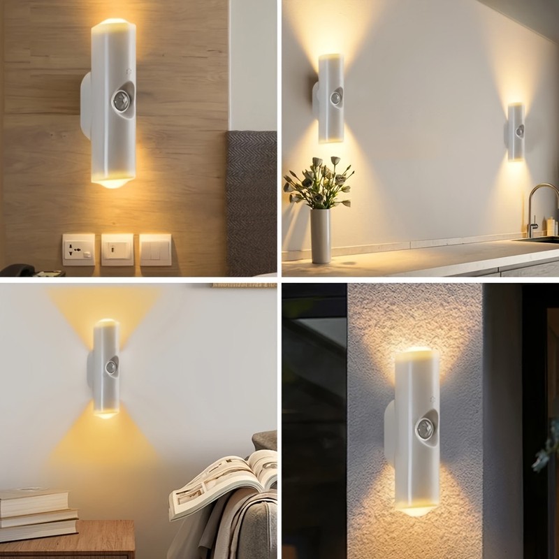 4-Pack Motion Sensor LED Night Light Rechargeable Magnetic Wall Lamp 3/7 Colors gallery