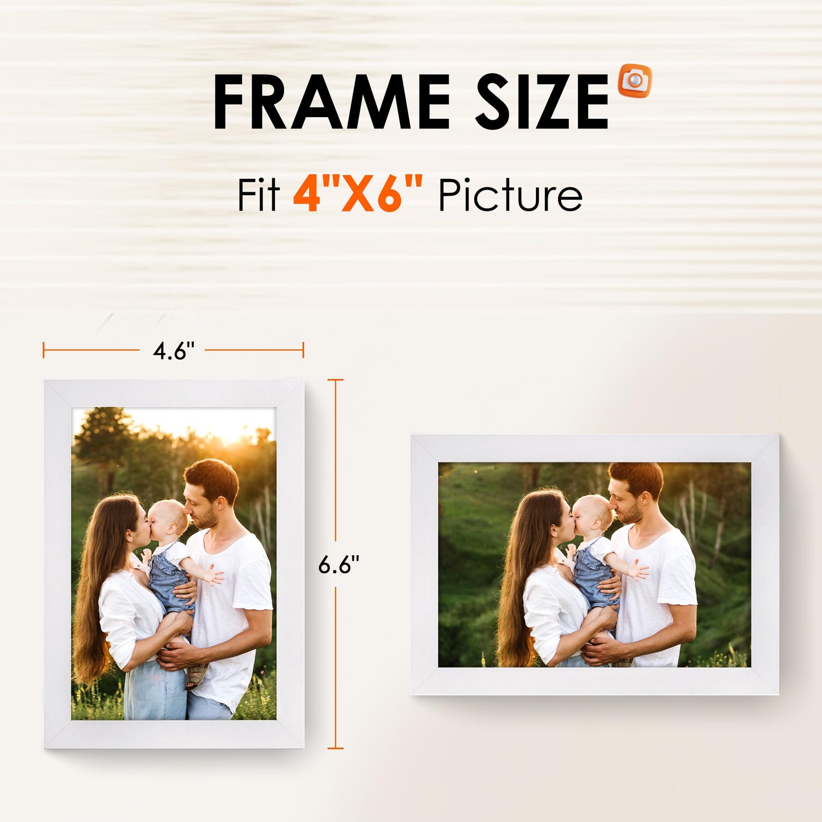 FIXSMITH 4x6 Picture Frame Set of 2, Photo Frame 4x6 with HD Plexiglass, White gallery