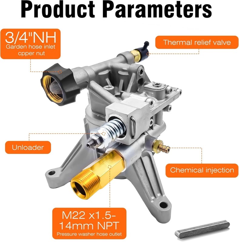 Universal Replacement Pressure Washer Pump - 3400 PSI, Easy Start & Lightweight gallery