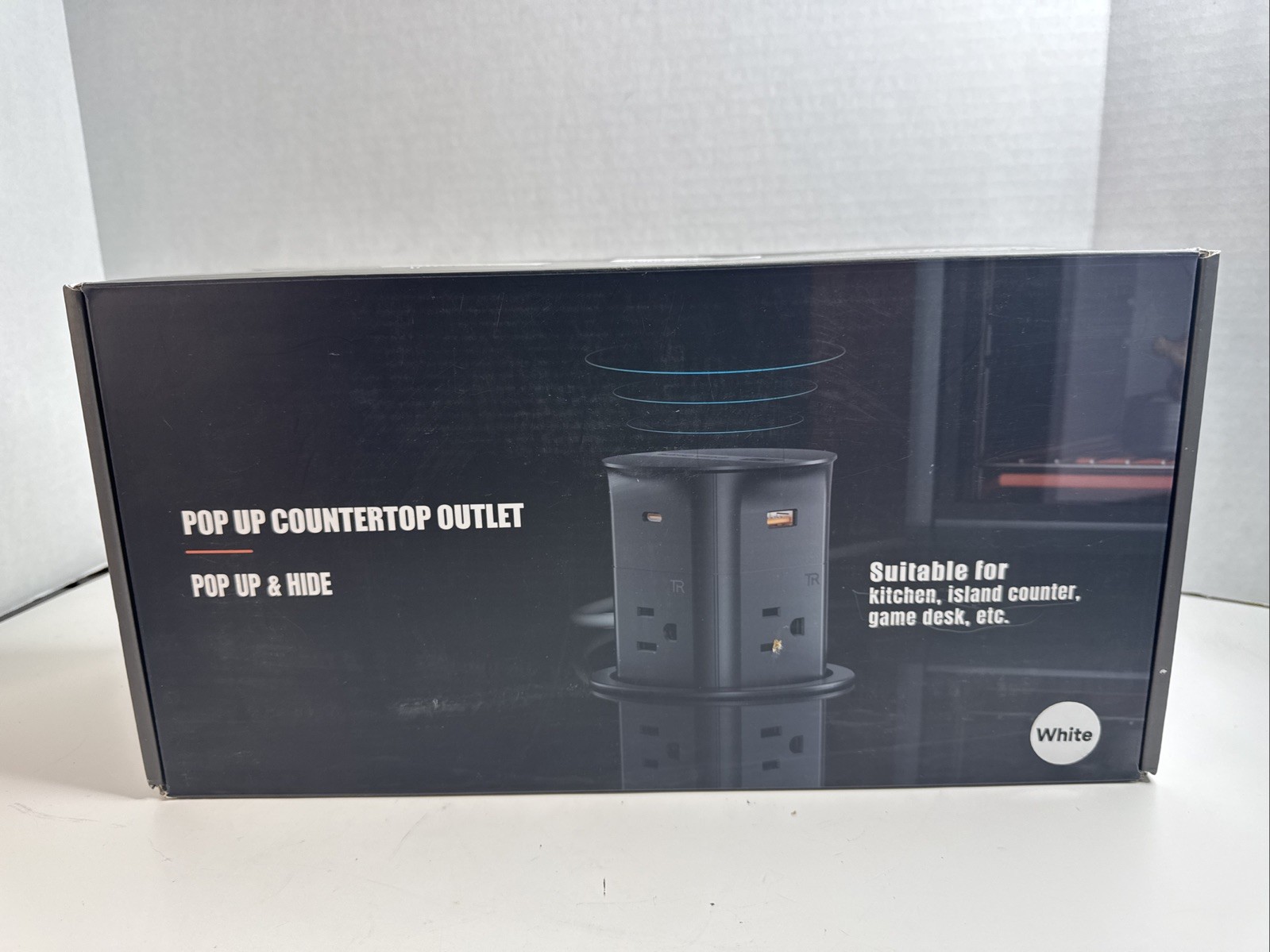 ANNQUAN Automatic Pop Up Outlet for Countertop,20W USB-C Fast Charging White gallery