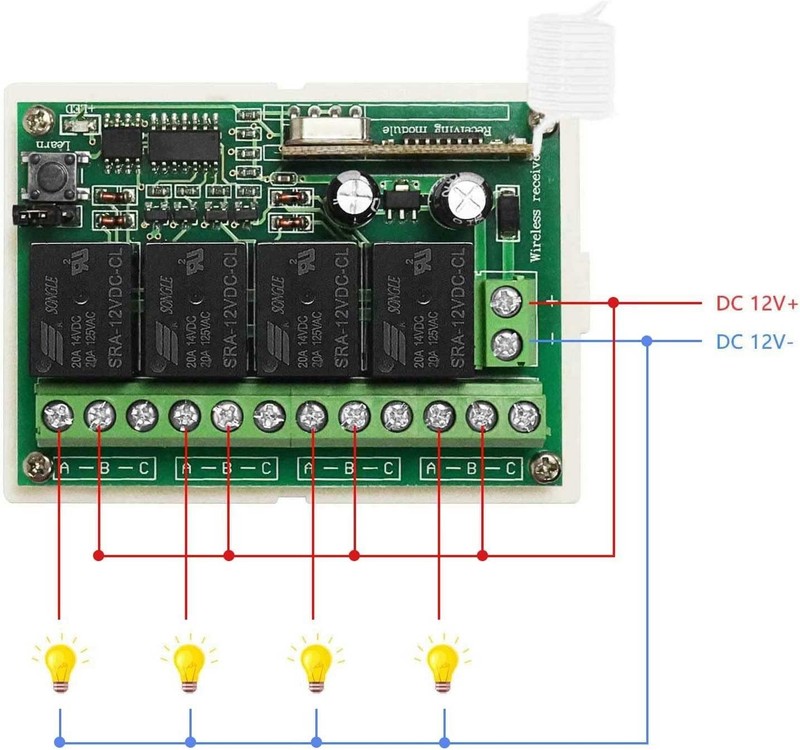12V Relay Remote Switch Wireless RF Remote Control Switch 4 Channel Relay Mod... gallery