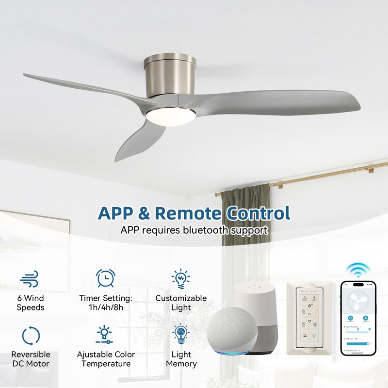 Sofucor Smart 52in Ceiling fan w/ Dimmable LED Voice/APP/Remote Control 6 Speed gallery