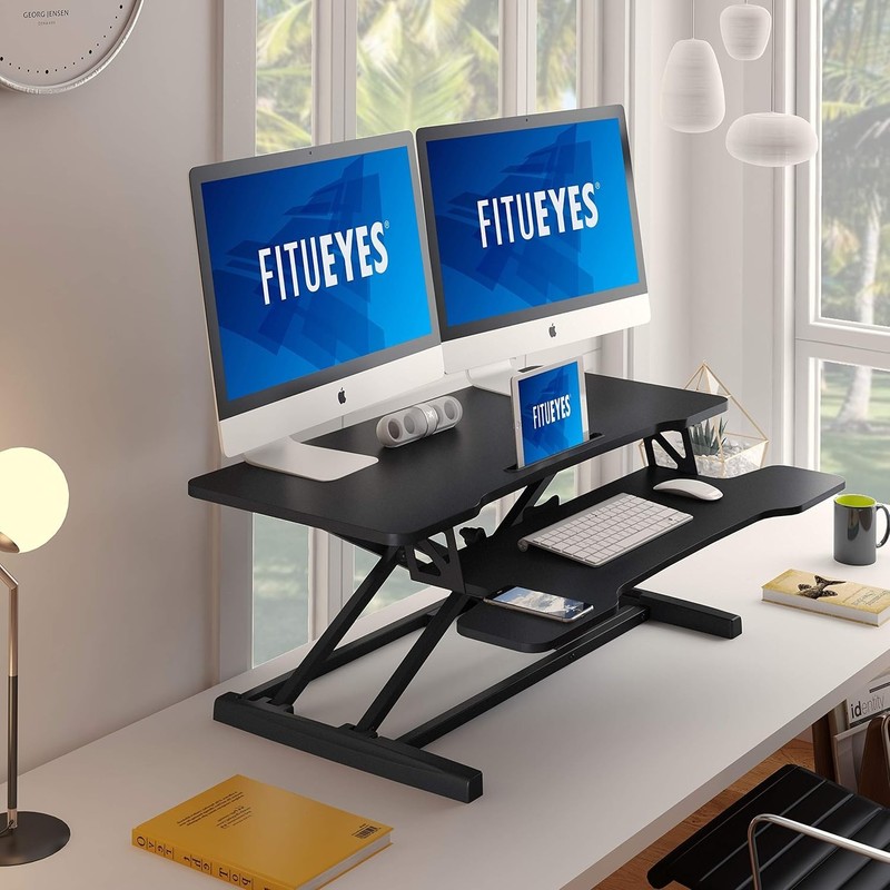 Height Adjustable Standing Desk 36” Wide Sit to Stand Converter Stand Up Desk... gallery