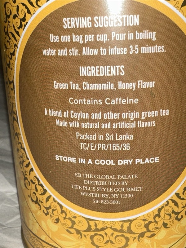 Pagoda Garden Caffeinated CHAMOMILE HONEY GREEN TEA 60 Bags BB 09/2026 gallery