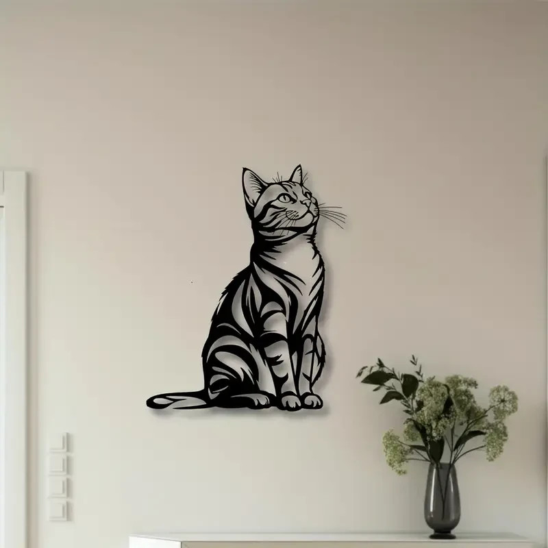 NEW Adorable Cat Metal Silhouette Wall Art gallery
