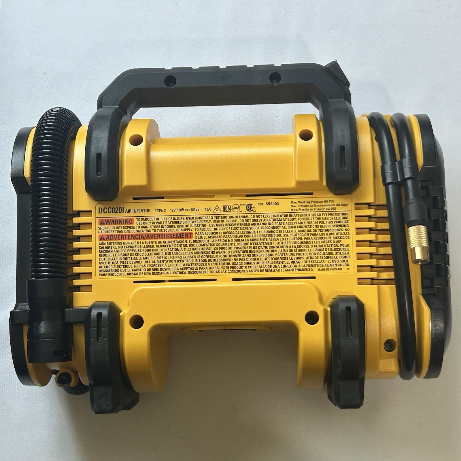 DEWALT 20V MAX Tire Inflator Portable Air Compressor Car Pump LED Light ToolOnly gallery