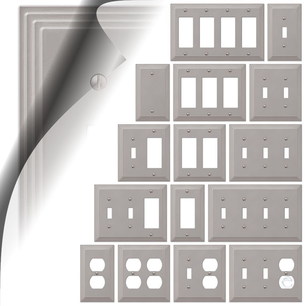 Steps Brushed Nickel Switch Plate Cover WallPlate Satin gallery