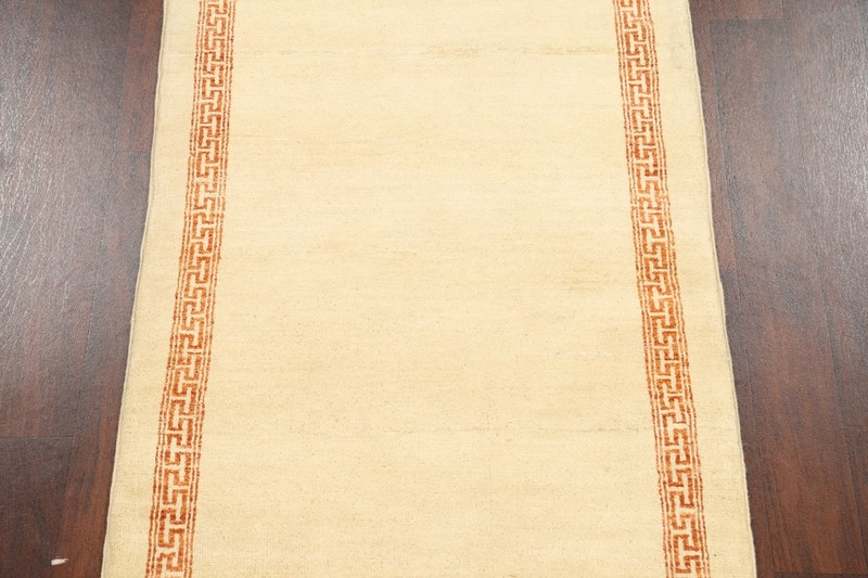 Bordered Modern Gabbeh Kashkoli Oriental IVORY Area Rug Hand-knotted 3x5 Carpet gallery