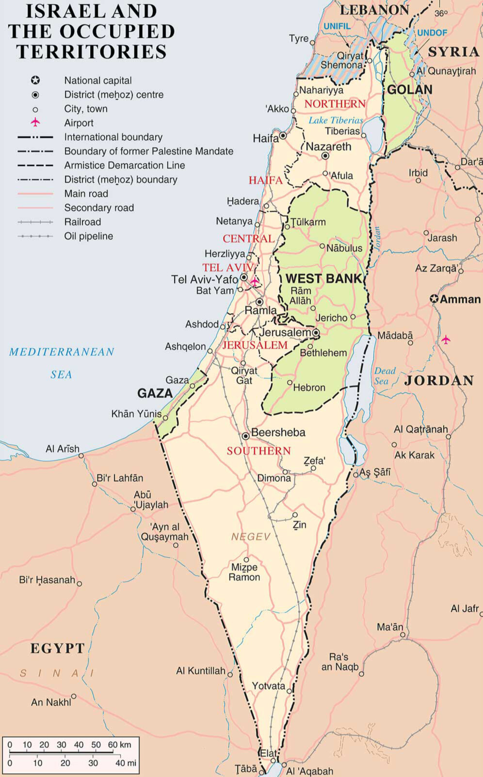 Israel and Occupied Territories 2018 Map Palestine War Gaza West Bank Lebanon gallery