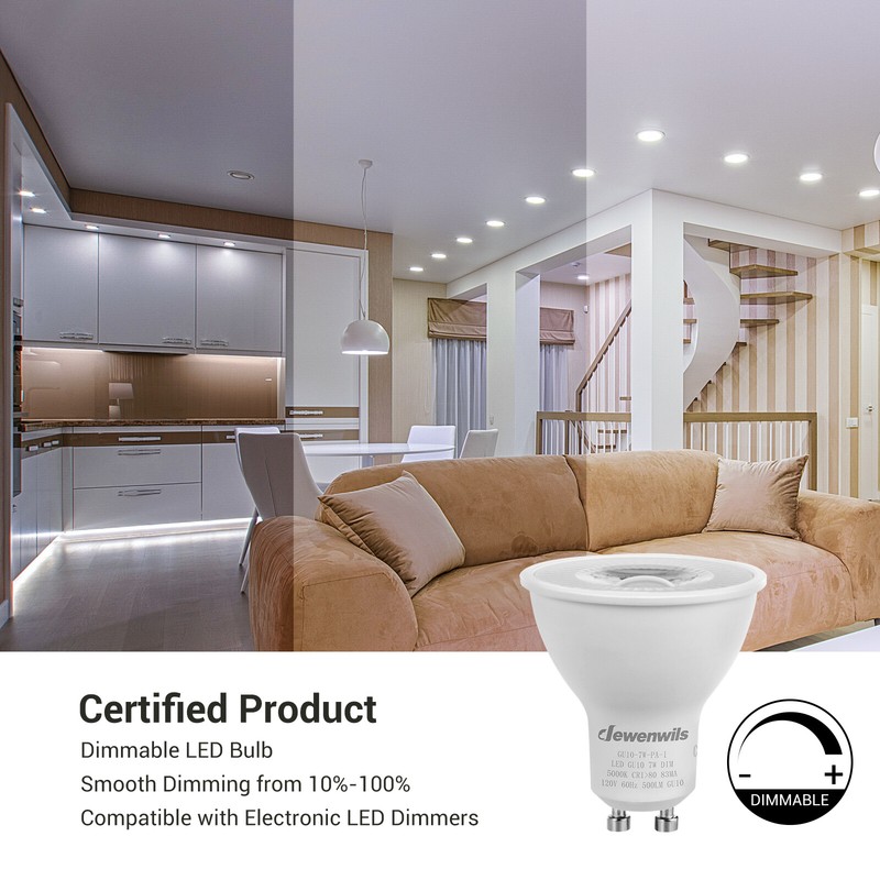 DEWENWILS 6-Pack GU10 LED Dimmable Bulb Daylight 7W Track Lighting LED Bulb gallery