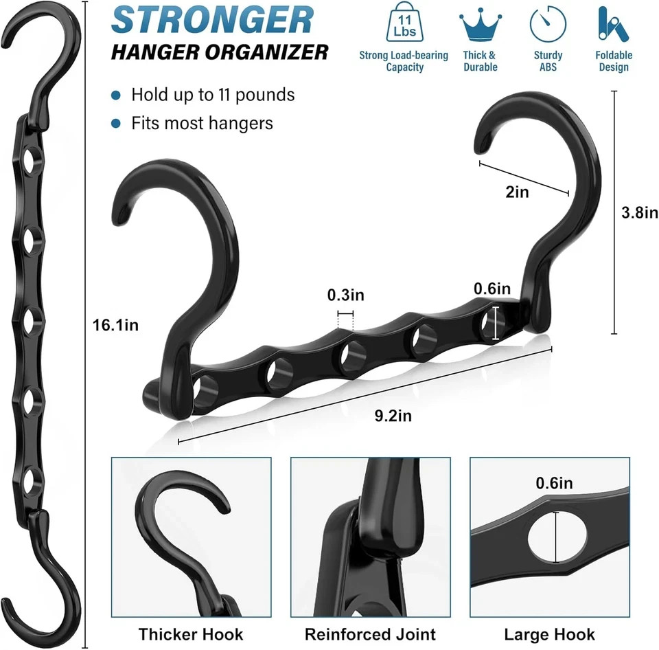 24 Pack Hangers Space Saving Magic Plastic Hanger Organizer Shirt Space Saving H gallery