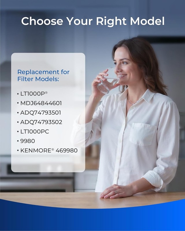 Waterdrop Plus LT1000PC NSF 401 Refrigerator Water Filter and Air Filter 6 Combo gallery