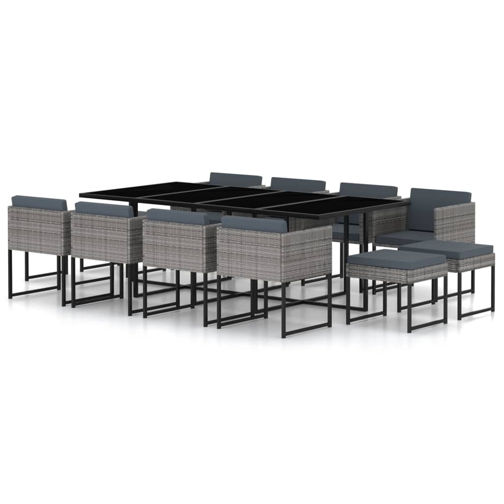 Patio Dining Set Outdoor Table and Chairs Furniture Set Poly Rattan vidaXL gallery