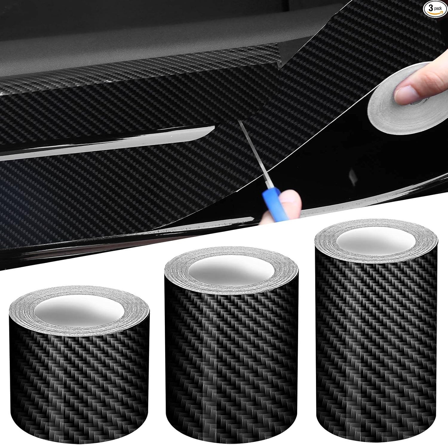 3 Rolls 67 Ft Car Edge Door G Size: 2 In x 17 Ft, 4 In x 17 Ft, 2.7 In x 33 Ft gallery