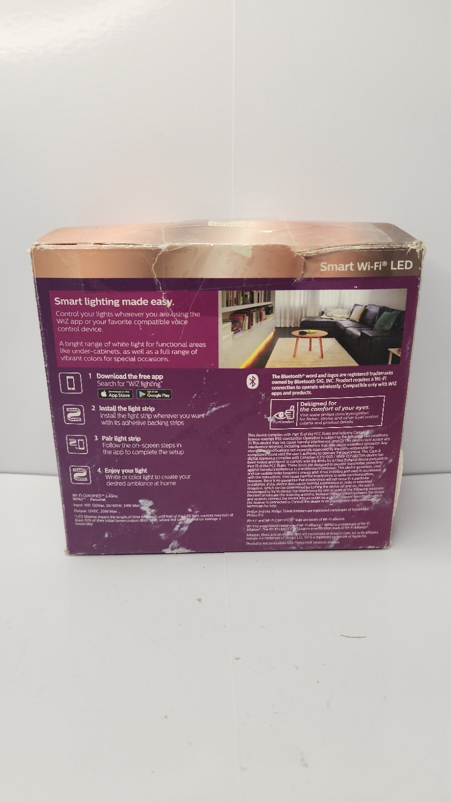 PHILIPS FULL COLOR WIFI LED 6.5FT LIGHT STRIP 1600LM 20W WIZ CONNECTED APP gallery