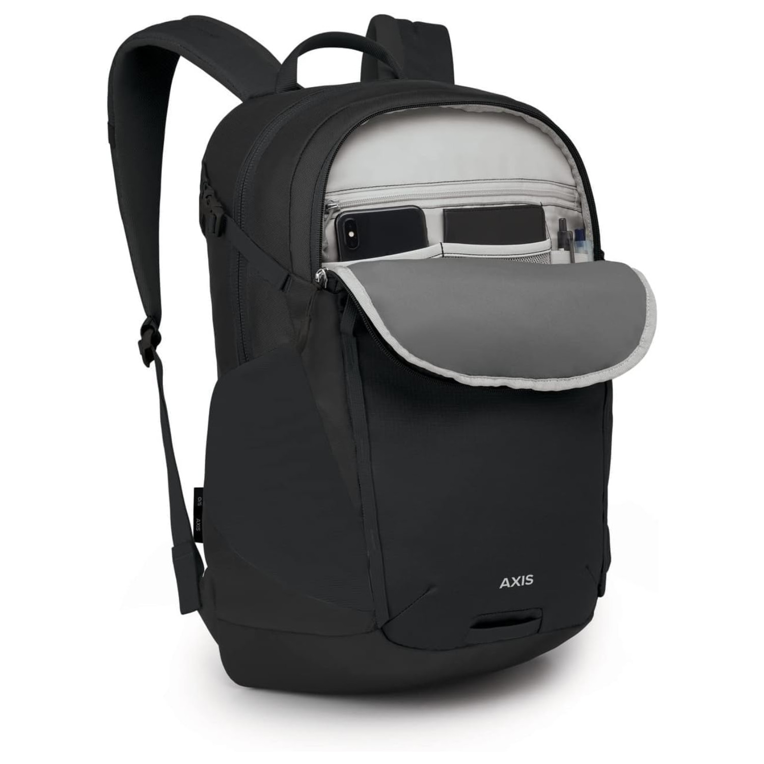 Osprey Axis Laptop Backpack With Water Bottle Pocket & Compression Straps, Black 2