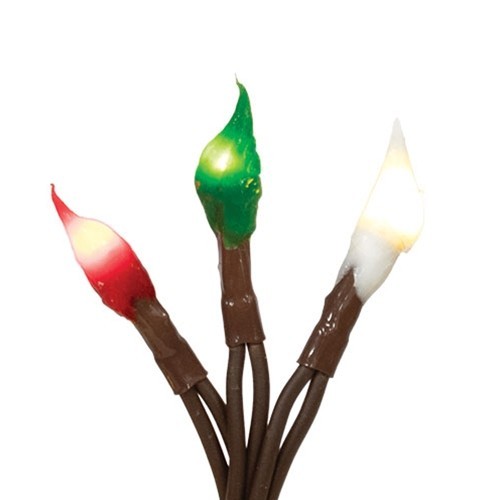 NEW PRIMITIVE SILICONE BULB LIGHT STRAND RED GREEN WHITE Bulbs 20 Ct INDOOR ONLY gallery