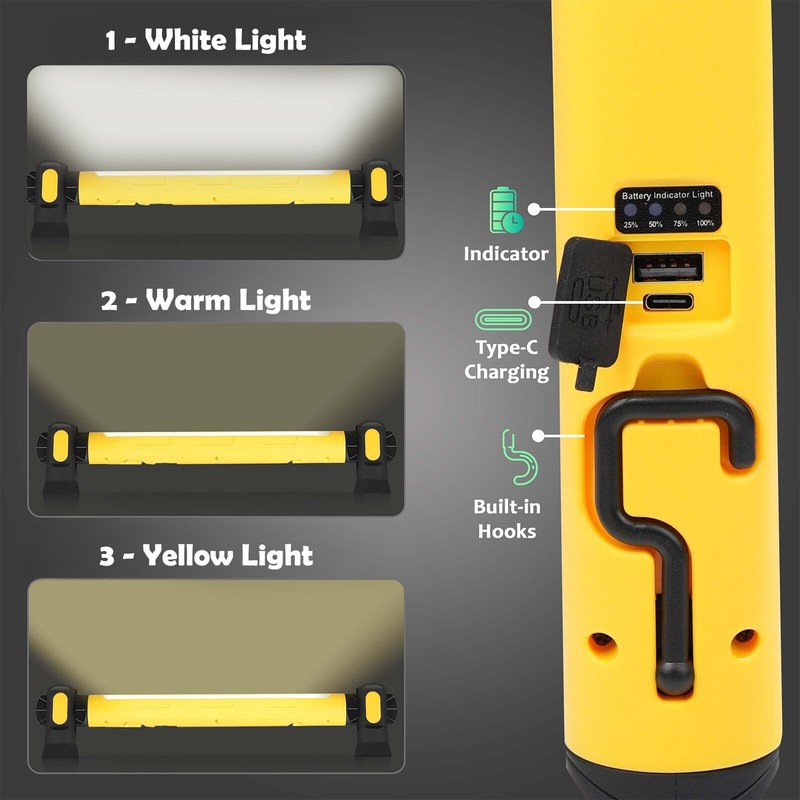 3000LM Rechargeable LED Work Light - Bar Magnetic Power Bank 3 Modes, Underhood gallery