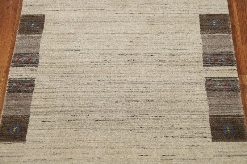 Bordered Beige Stylish and Versatile Gabbeh Accent Rug Handmade Wool 3x4 ft. gallery