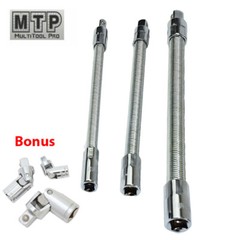 1/4 3/8 1/2″ Flexible Socket Extension Ratchet Set Flex Bar Universal Joint