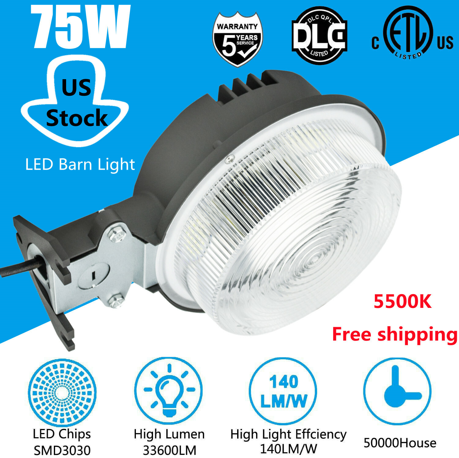LED Barn Yard Street Waterproof Outdoor Security Light Dusk to Dawn Flood light gallery