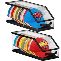 2 Pack Stackable Hat Storage Box Clear Closet Hat Organizer for Baseball Cap