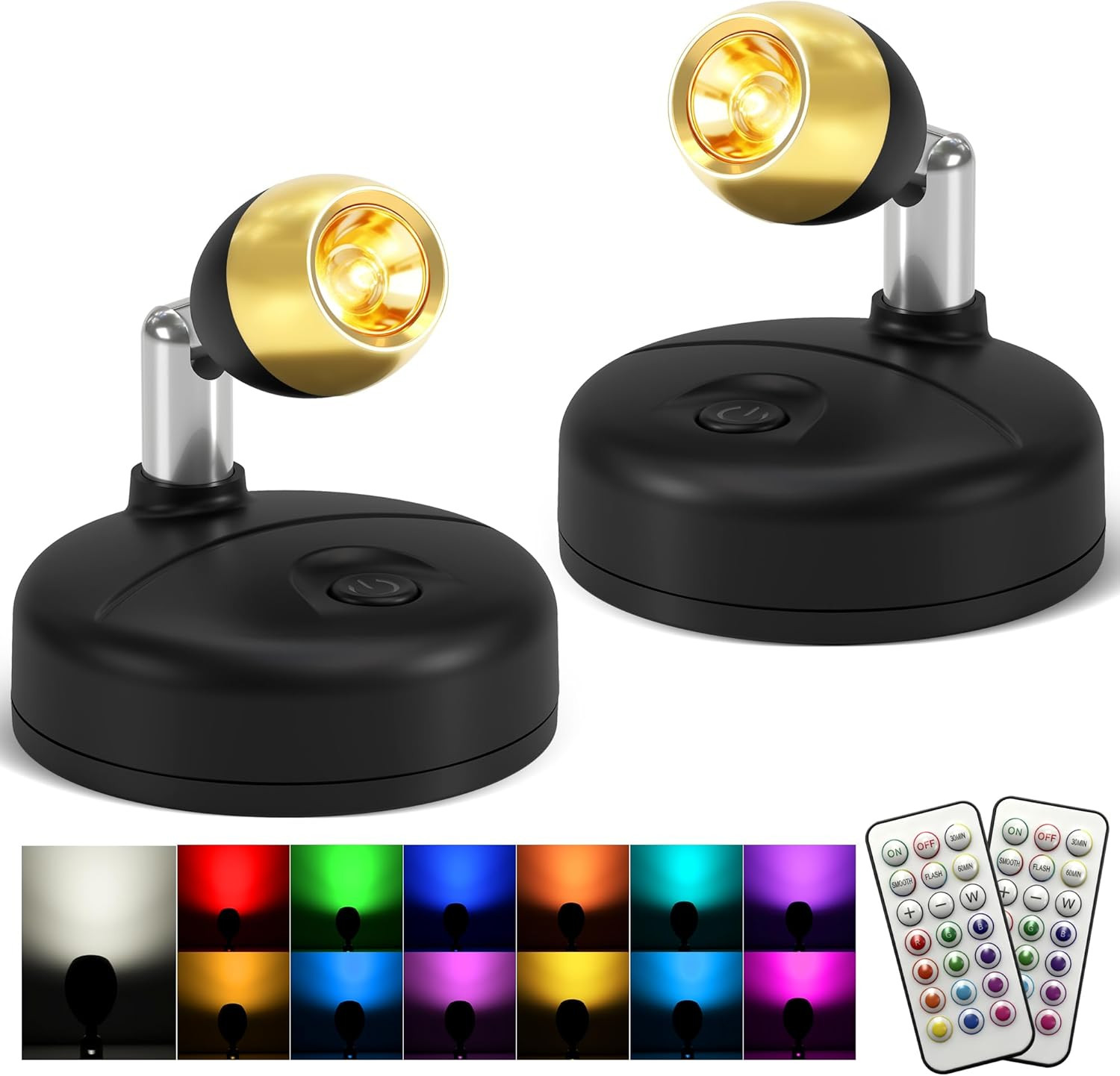Spot Lights Indoor with Remote: Battery Operated Uplighting, Led Wireless Upligh gallery