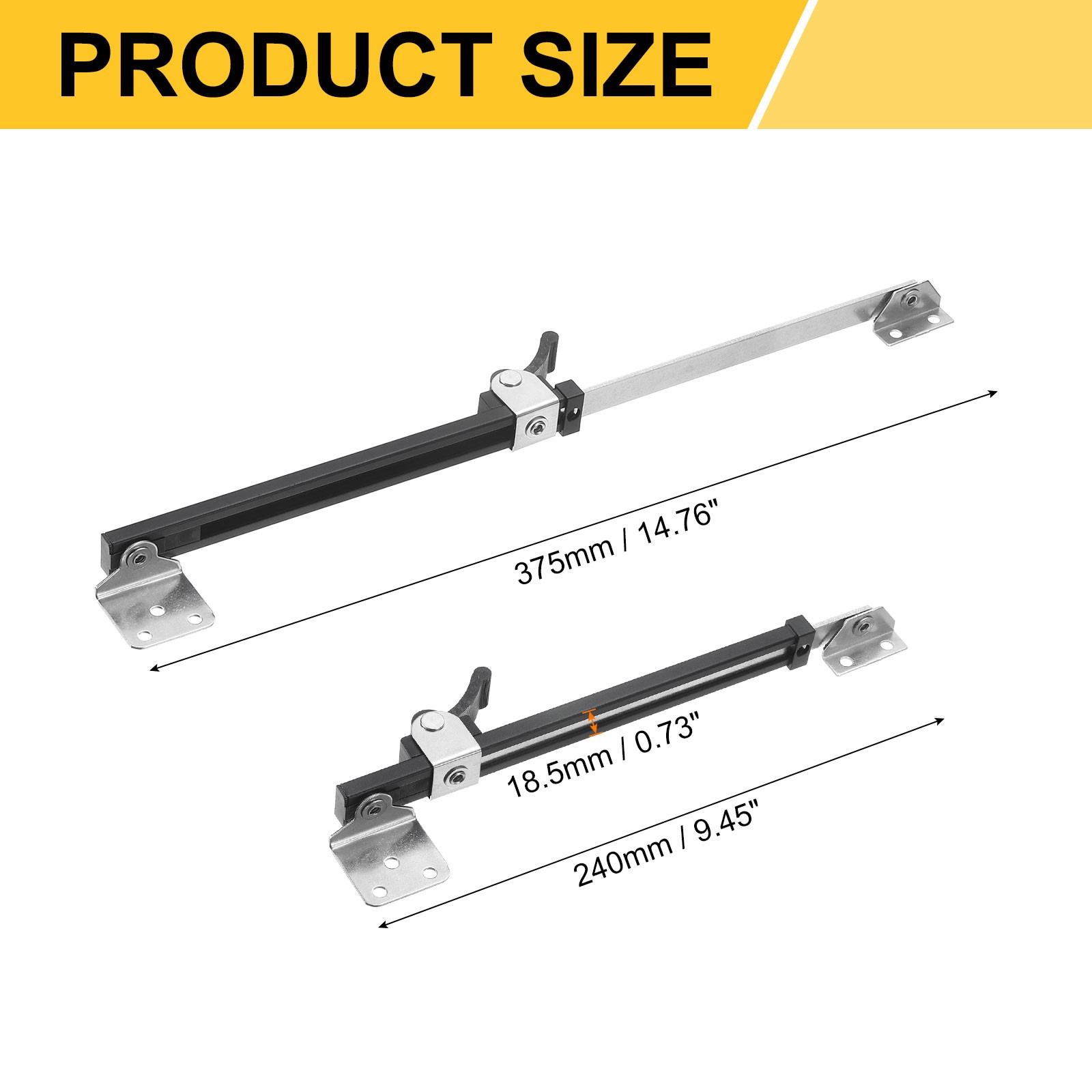 15 Inches Window Hinges Stainless Steel Casement Window Stay Black gallery