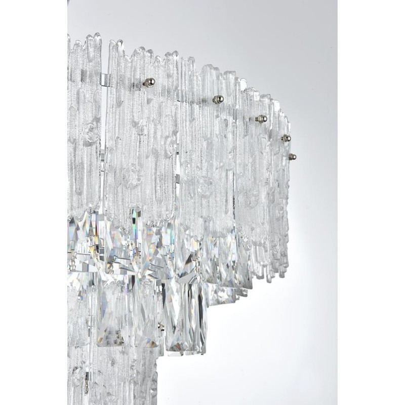 Crystal Chandelier Flush Mount Chrome Living Dining Room Foyer Light Fixture 25" gallery