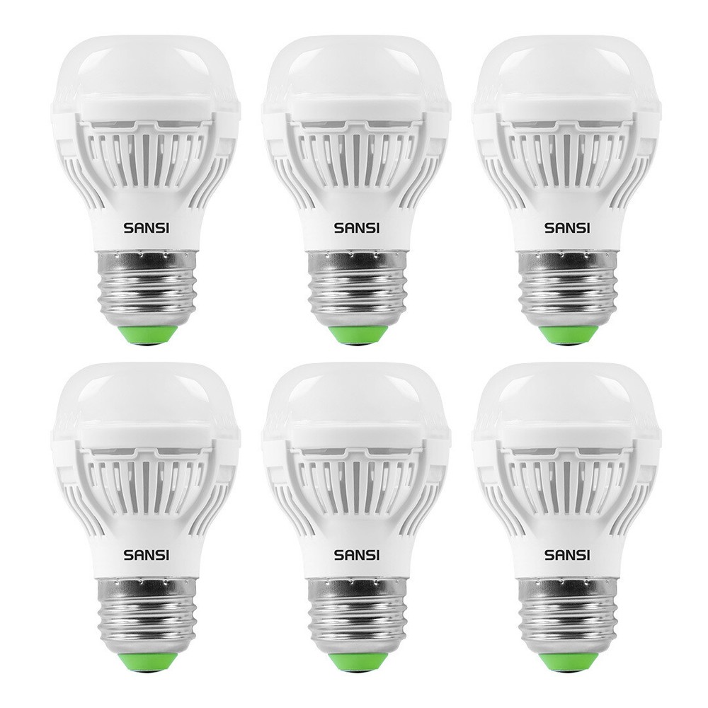 SANSI 6 Pack LED Light Bulb Efficient 60 Watt Equivalent 9W 4000K Ceramic Lamp