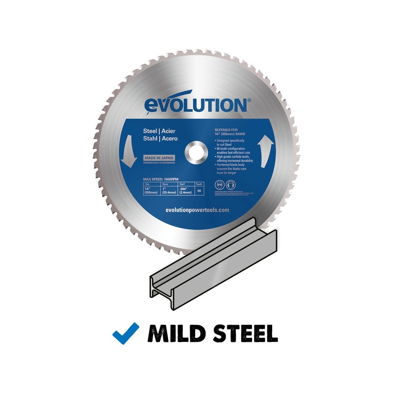 Evolution 14BLADEST Steel & Ferrous Metal Cutting Saw Blade, 14 Inch x 66-Tooth gallery