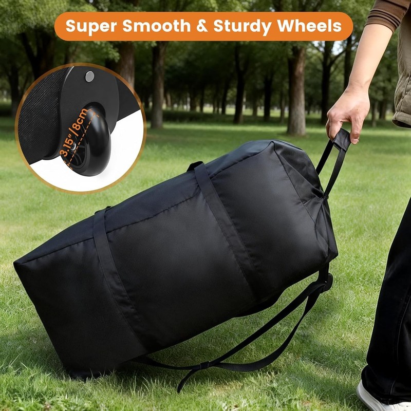 2 Pack Extra Heavy Duty Large Moving Bags, Clothes Storage Totes with 2 Wheels gallery